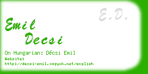 emil decsi business card